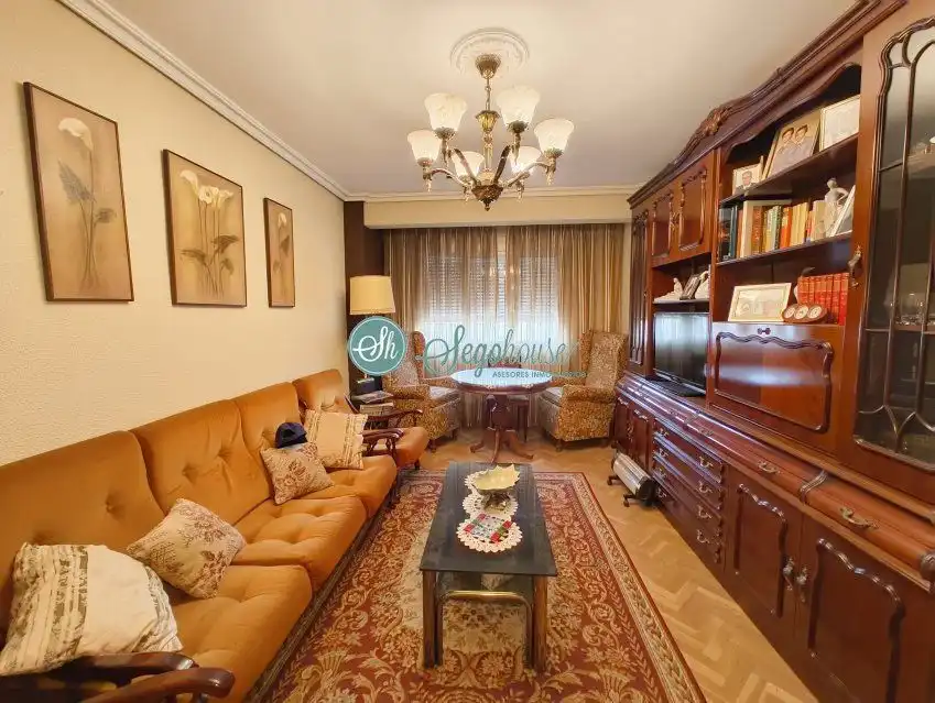 Sala d'estar de Pis en venda en Segovia amb Calefacció, Parquet i Moblat