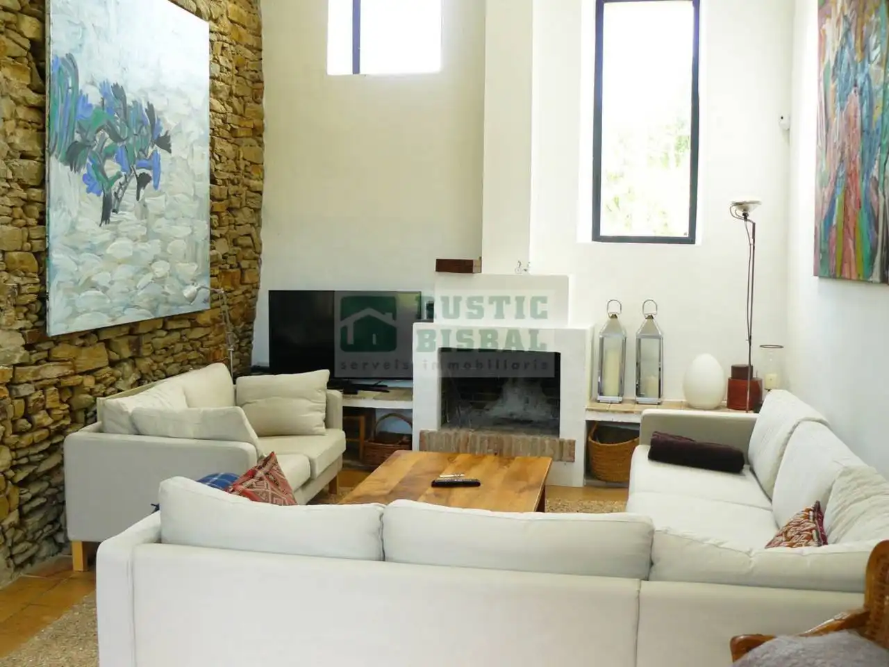 Sala de estar de Finca rústica de alquiler en Madremanya con Calefacción, Jardín privado y Terraza