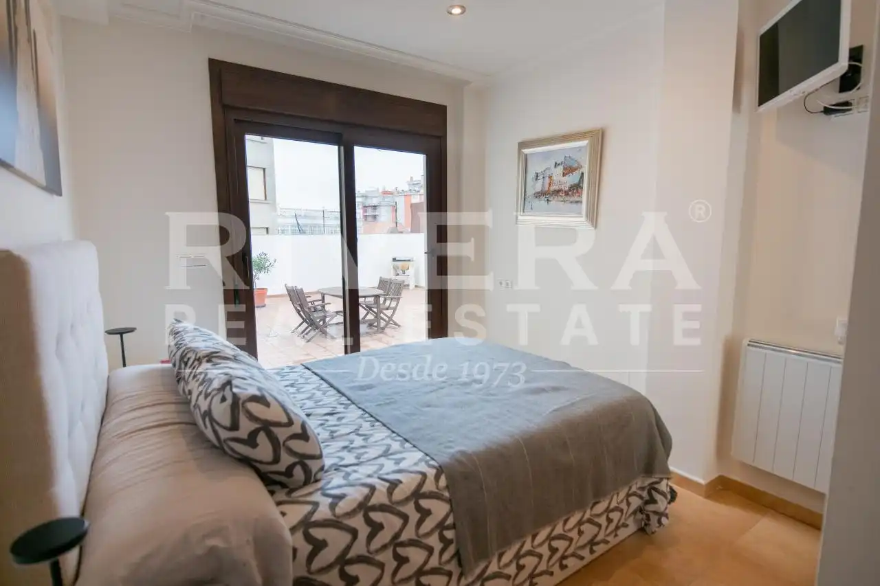 Schlafzimmer von Wohnung zum Verkauf in Sanxenxo mit Heizung, Terrasse und Abstellraum
