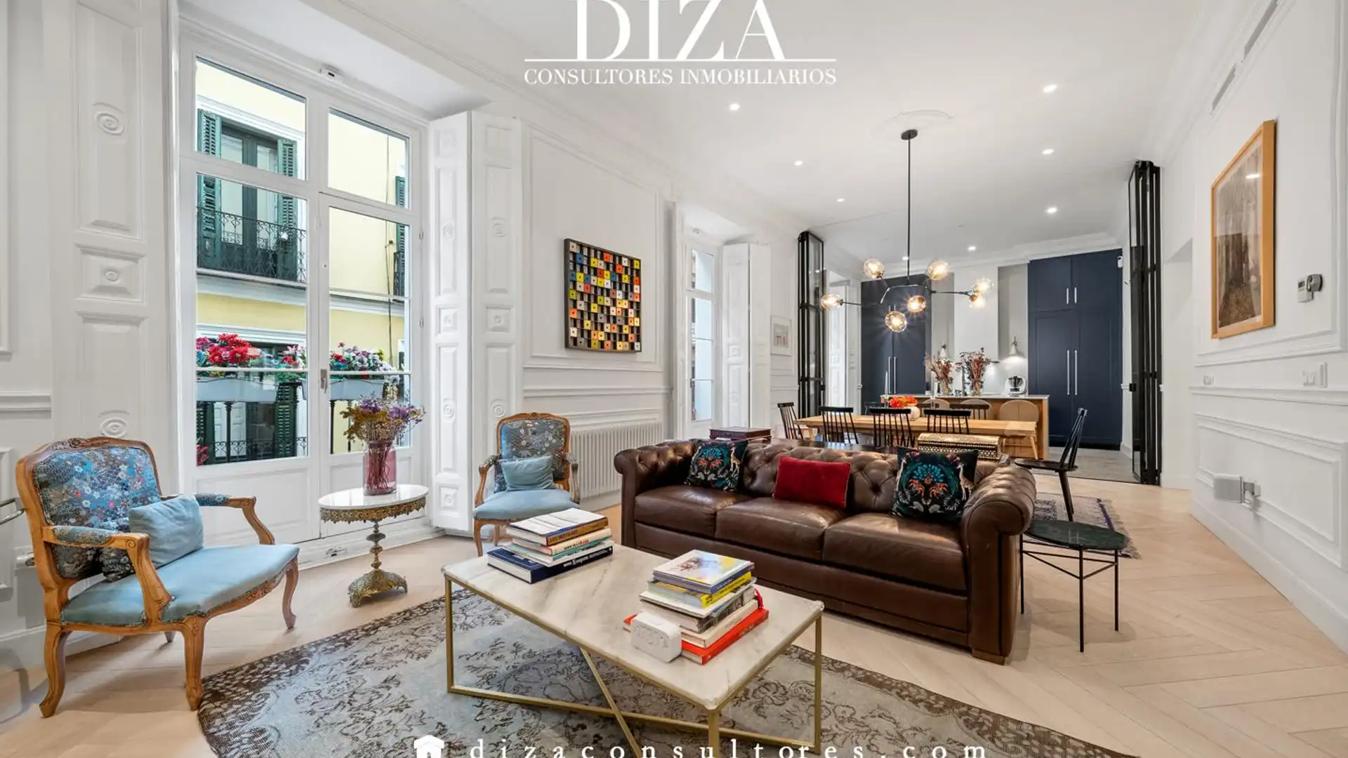 Sala de estar de Piso de alquiler en  Madrid Capital con Aire acondicionado, Calefacción y Terraza