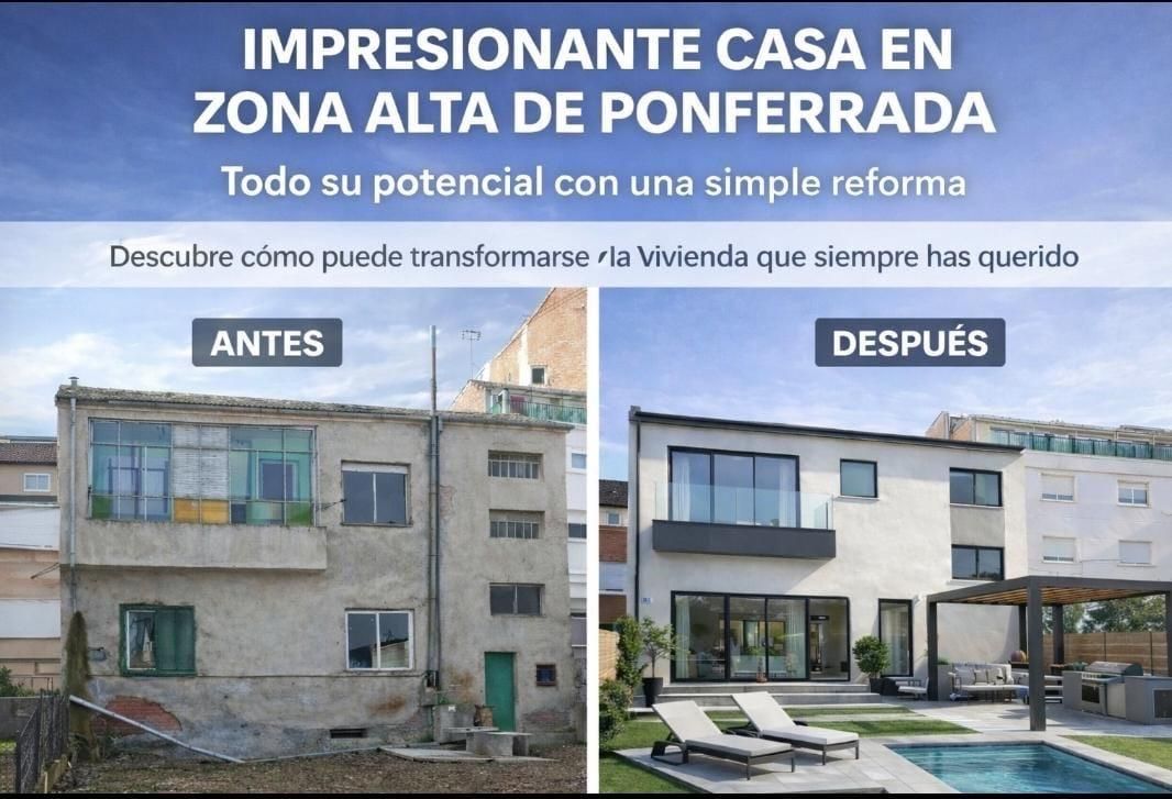 Vista exterior de Casa o xalet en venda en Ponferrada amb Traster, Balcó i Alarma