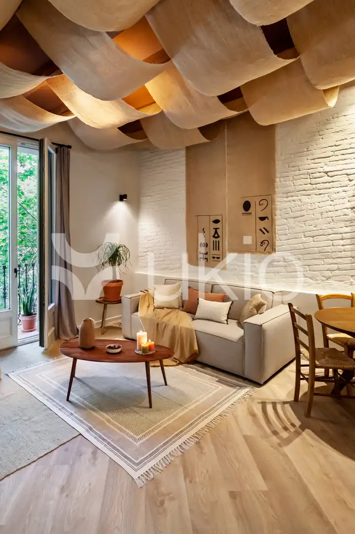 Sala de estar de Apartamento de alquiler en Barcelona con Aire acondicionado, Amueblado y Horno