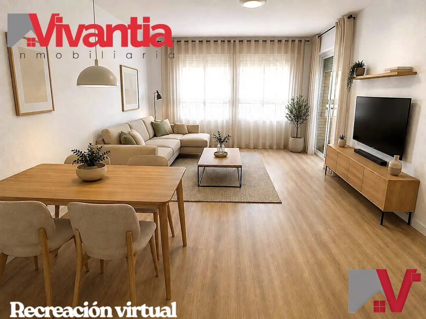 Sala de estar de Piso en venta en Lorca con Aire acondicionado, Parquet y Terraza
