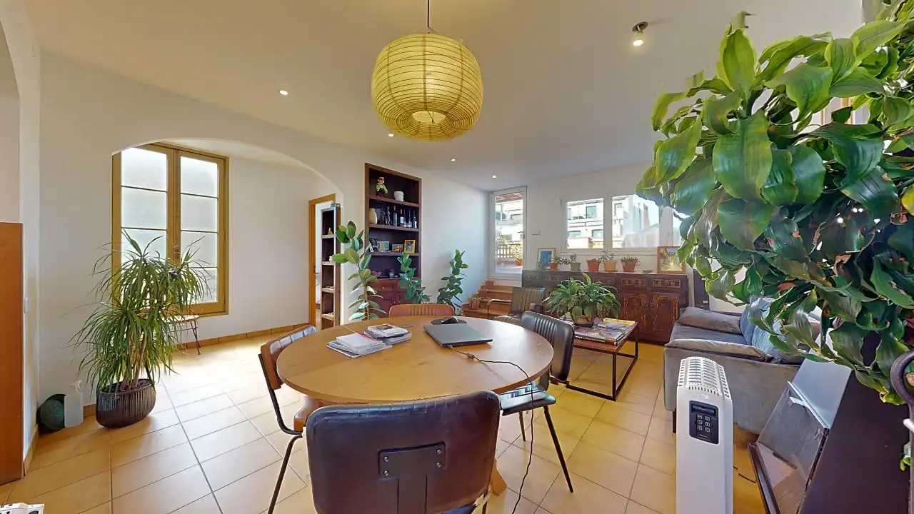 Sala d'estar de Àtic en venda en Barcelona amb Aire condicionat i Terrassa