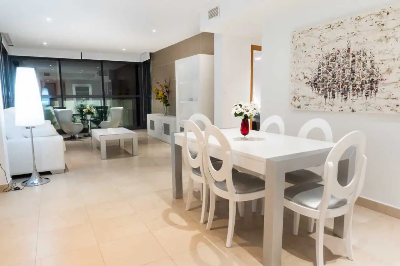 Dining room of Apartments for rent in Benidorm  with Air Conditioner, Private garden and Terrace