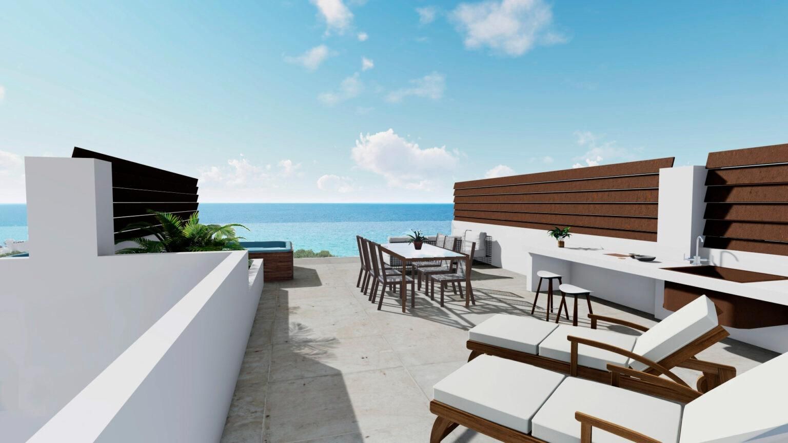 Terrace of Flat for sale in Cartagena  with Heating, Terrace and Swimming Pool