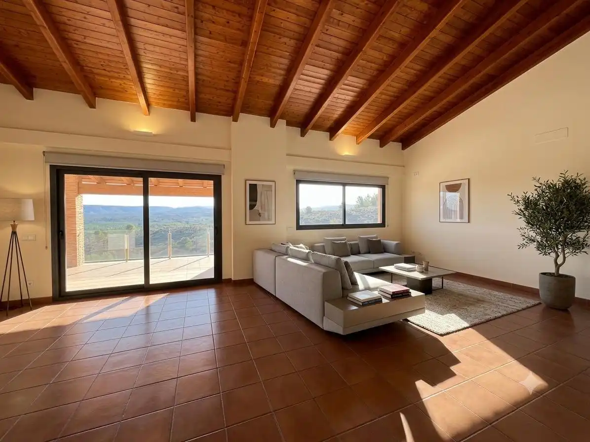 Sala de estar de Casa o chalet en venta en L'Énova con Jardín privado, Terraza y Trastero