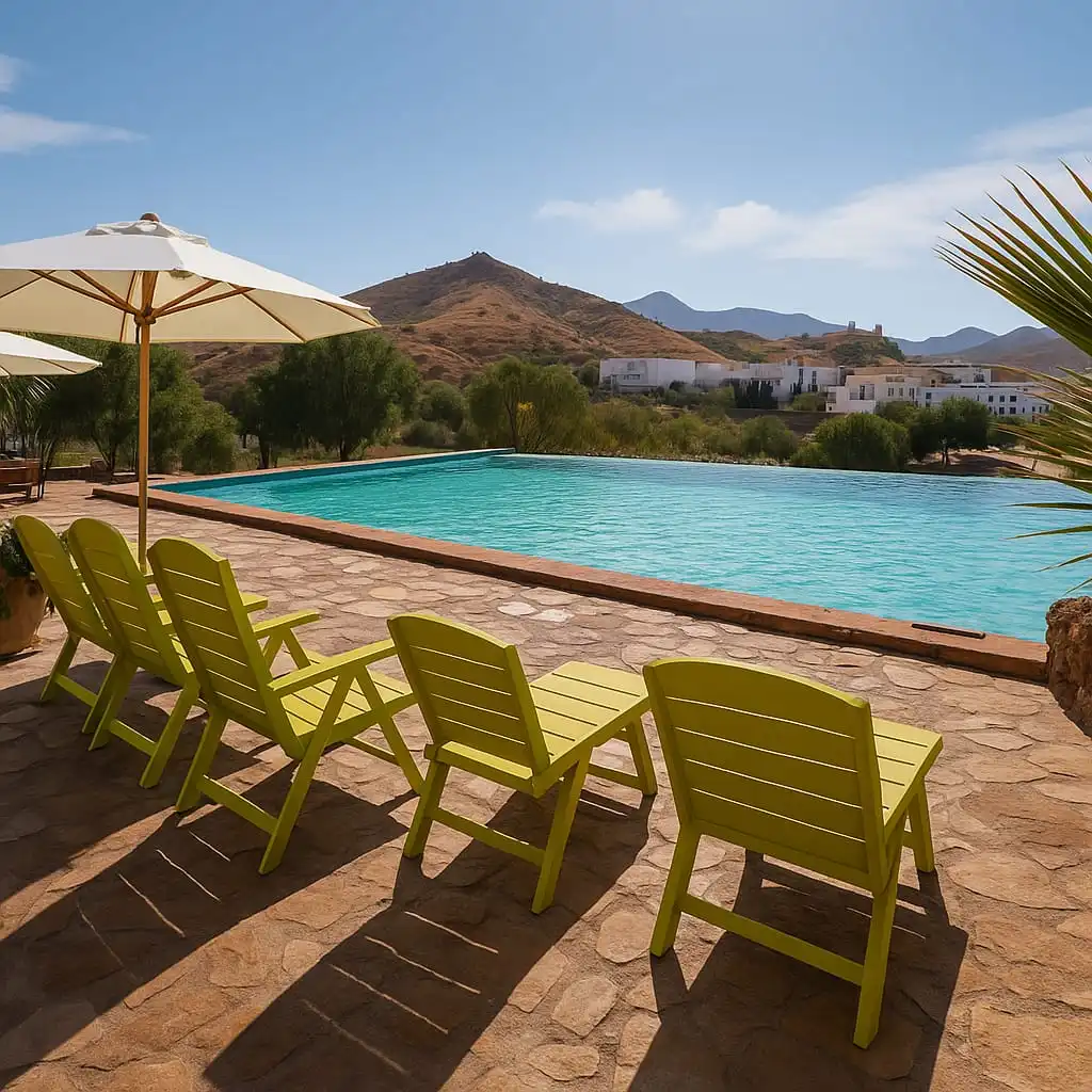 Swimming pool of Houses for rent in Níjar  with Air Conditioner, Heating and Private garden