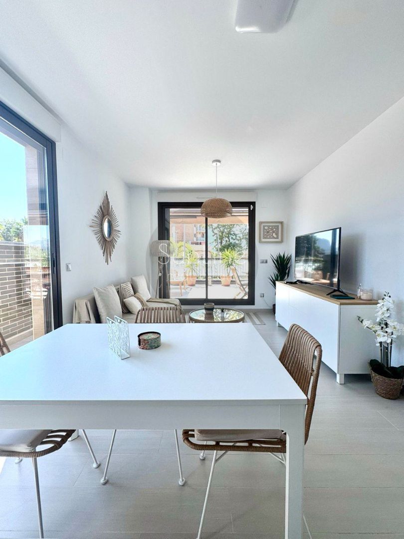 Living room of Flat to rent in Dénia  with Air Conditioner, Terrace and Swimming Pool