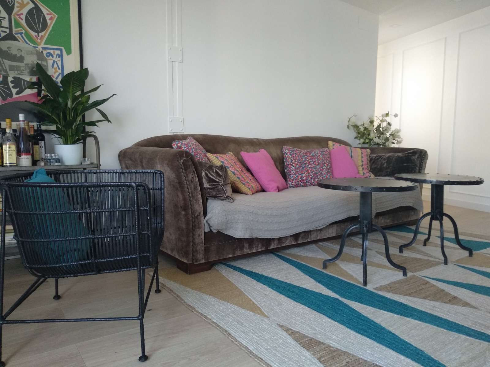 Sala de estar de Estudio para compartir en  Valencia Capital con Aire acondicionado, Terraza y Amueblado