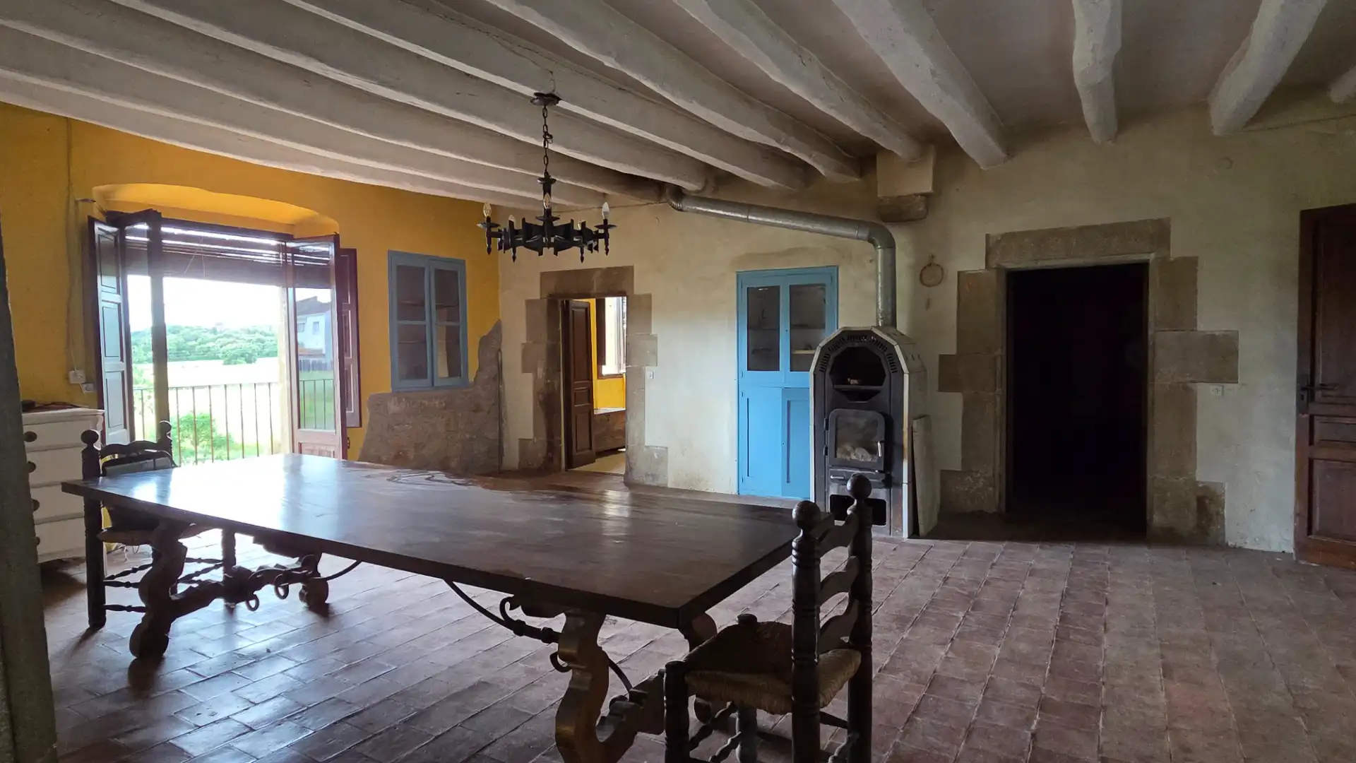 Menjador de Finca rústica de lloguer en Corçà amb Jardí privat, Parquet i Moblat