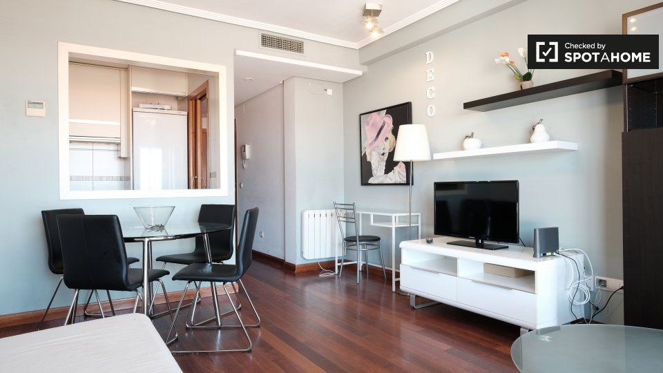 Living room of Flat to rent in  Madrid Capital  with Air Conditioner, Heating and Furnished