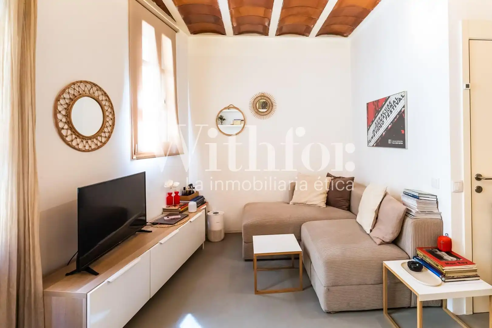 Sala de estar de Piso en venta en Barcelona con Aire acondicionado, Calefacción y Amueblado