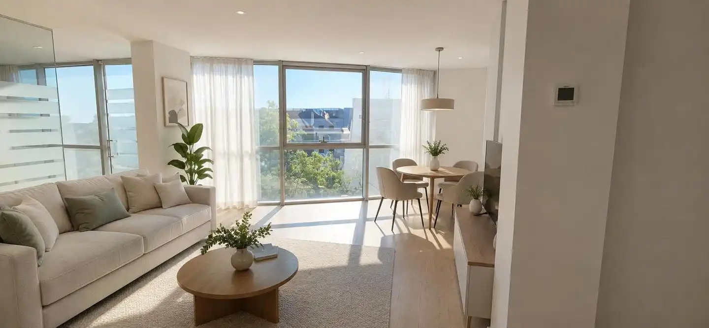 Sala de estar de Estudio en venta en Madrid con Aire acondicionado, Trastero y Piscina comunitaria