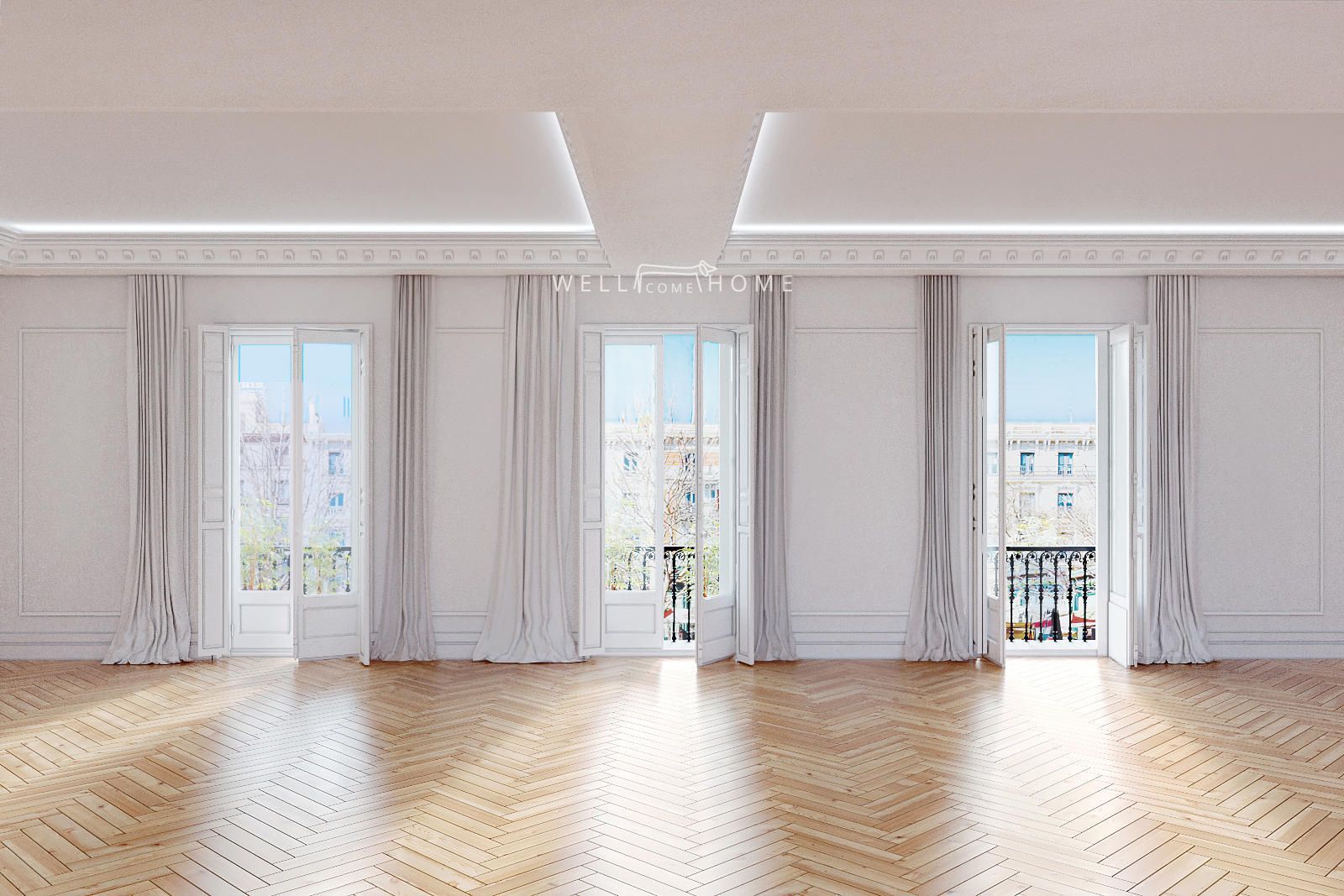 Sala d'estar de Pis en venda en  Madrid Capital amb Parquet, Terrassa i Moblat