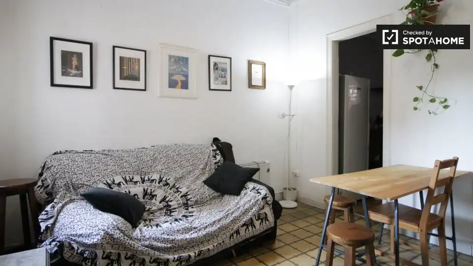 Sala d'estar de Pis per a compartir en Barcelona amb Aire condicionat, Calefacció i Terrassa