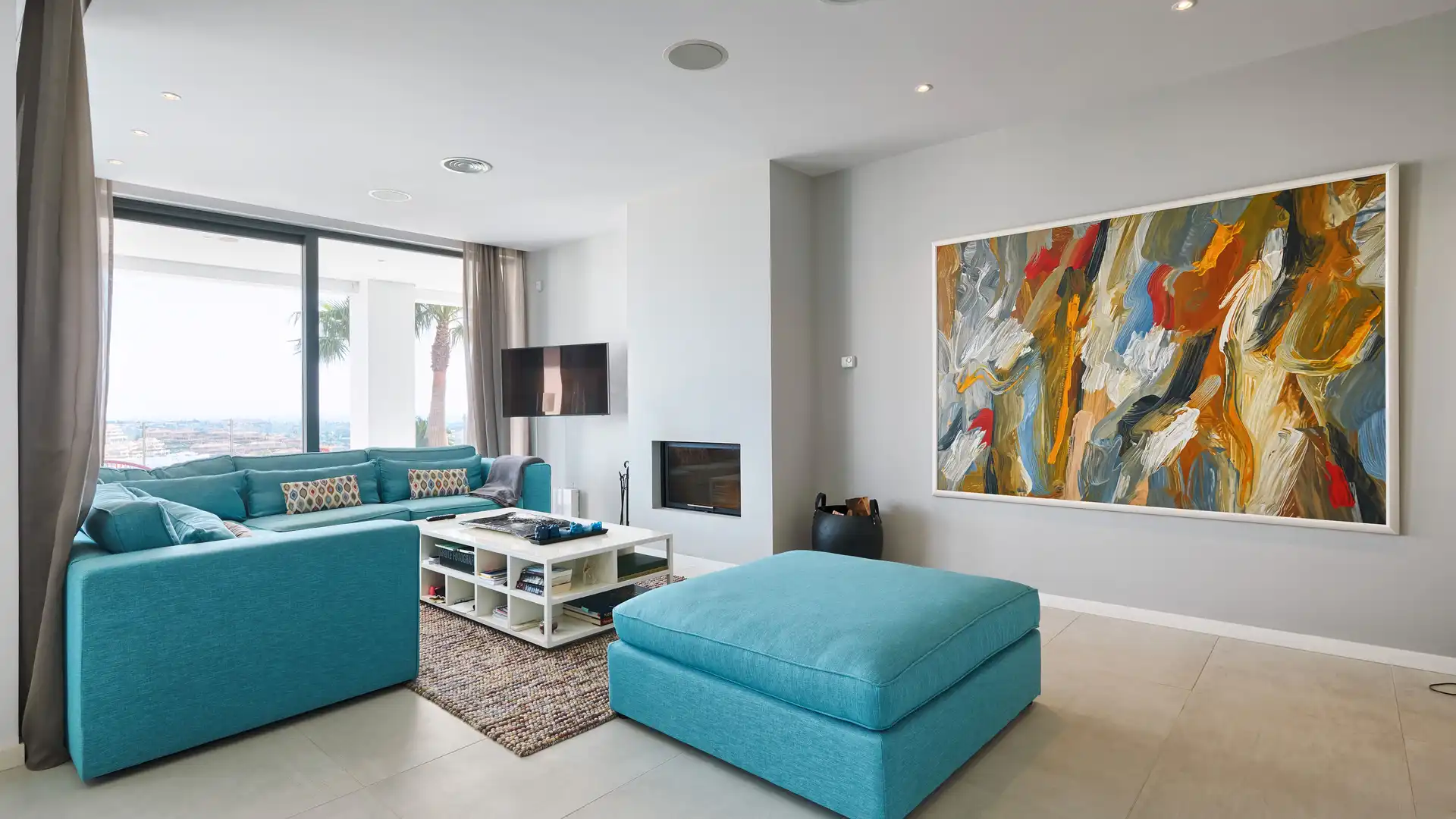 Sala de estar de Casa o chalet en venta en Estepona con Aire acondicionado, Jardín privado y Terraza