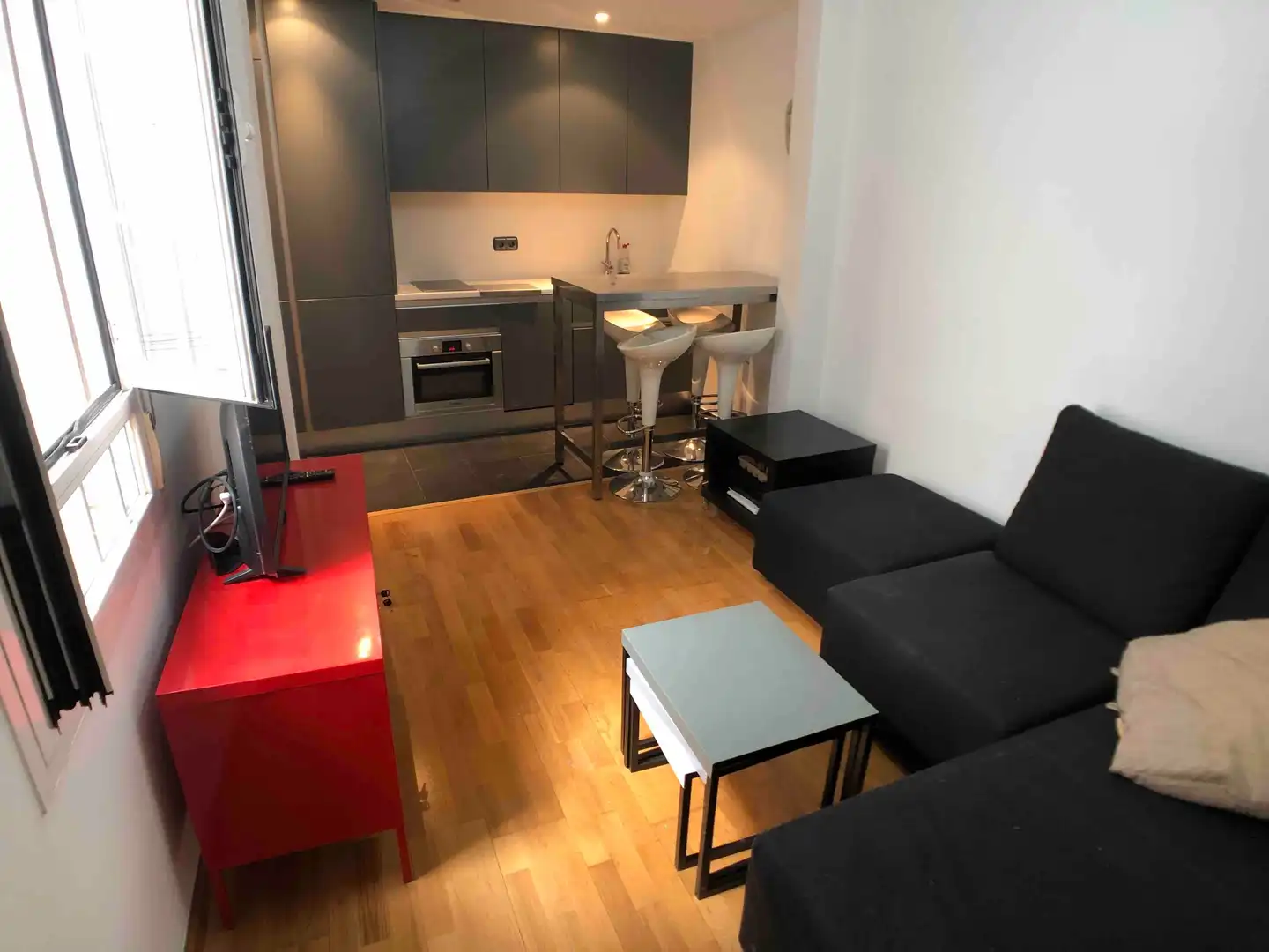 Sala de estar de Piso de alquiler en Madrid con Aire acondicionado, Calefacción y Parquet