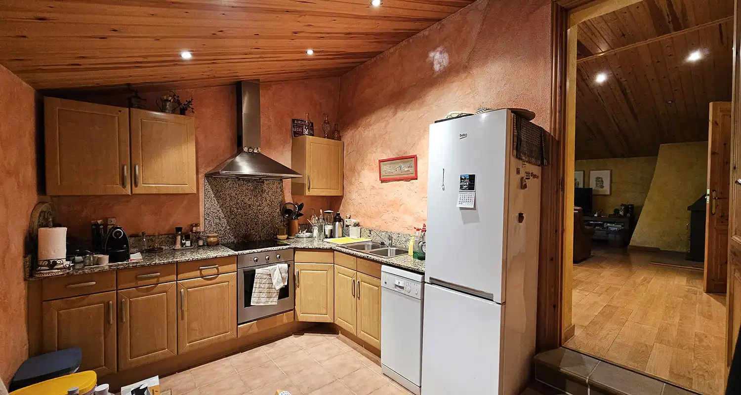 Cocina de Finca rústica en venta en Sant Celoni con Aire acondicionado, Calefacción y Jardín privado