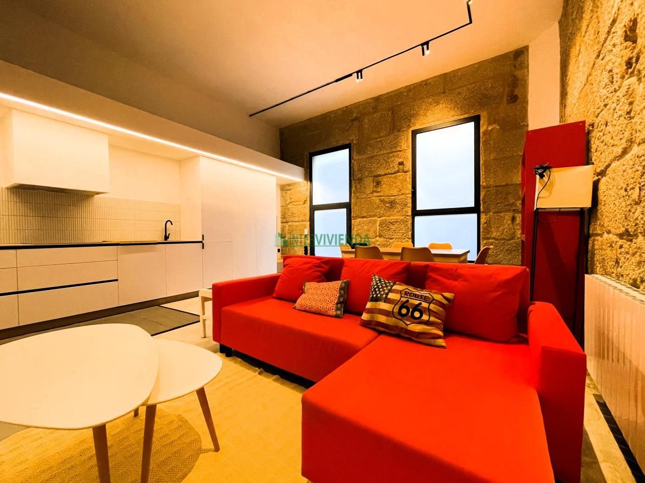 Living room of Apartment to rent in Vigo   with Heating, Terrace and Furnished