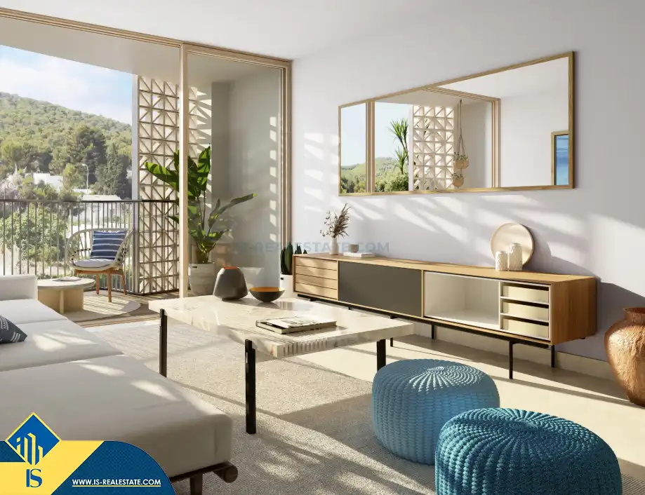 Living room of Apartments for sale in Santa Eulària des Riu  with Terrace, Furnished and Balcony