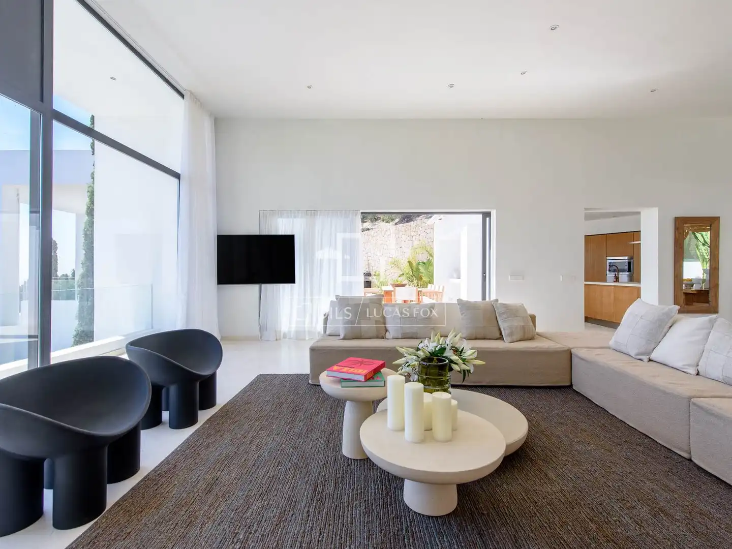 Living room of Houses for sale in Santa Eulària des Riu  with Air Conditioner and Swimming Pool