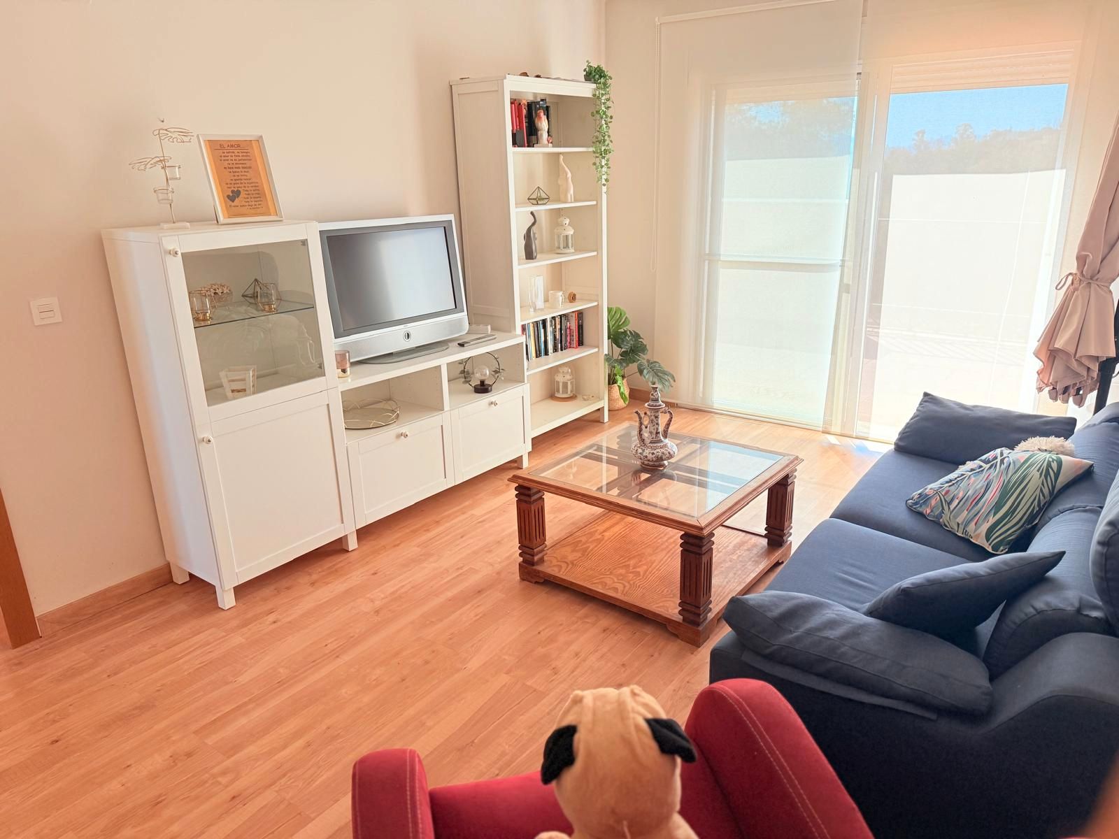 Living room of Flat for sale in Pizarra  with Parquet flooring, Terrace and Furnished