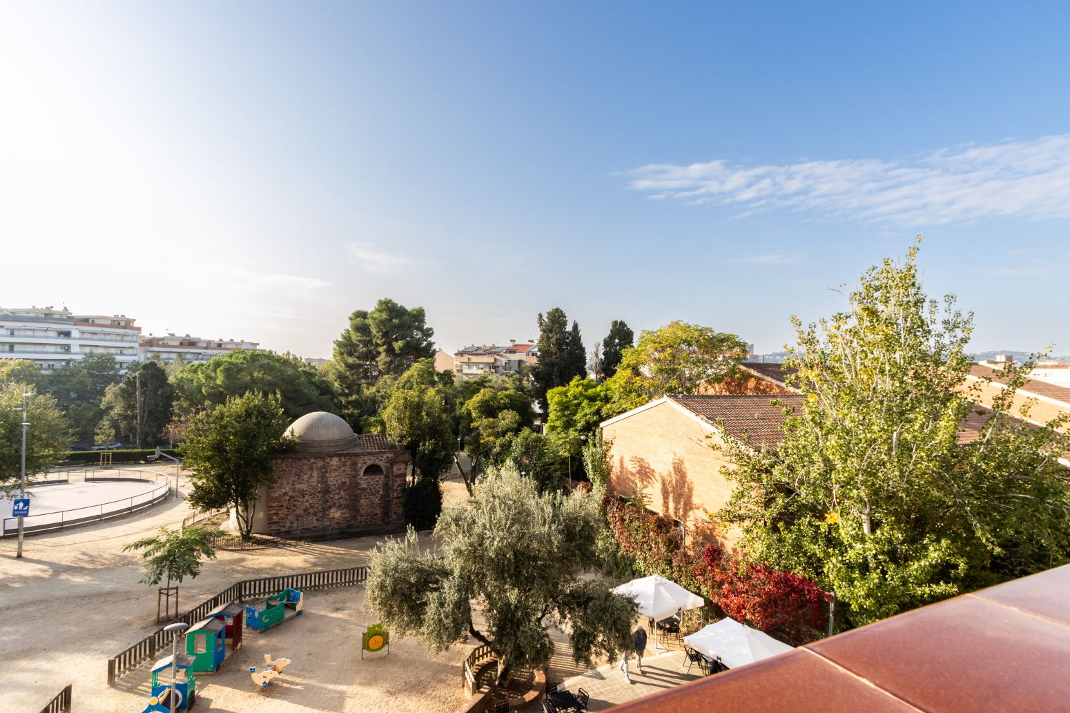 Terrace of Single-family semi-detached for sale in Terrassa  with Private garden, Parquet flooring and Terrace