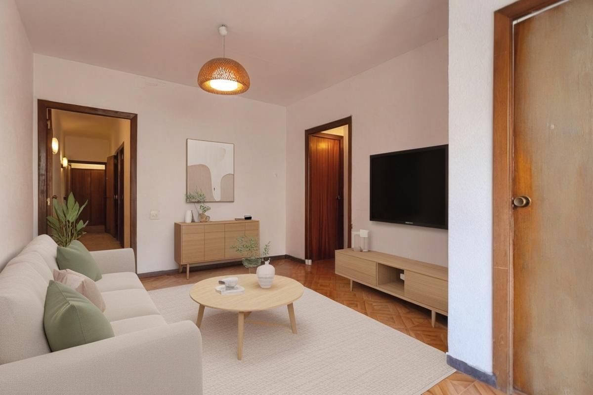 Sala de estar de Piso en venta en  Barcelona Capital con Balcón