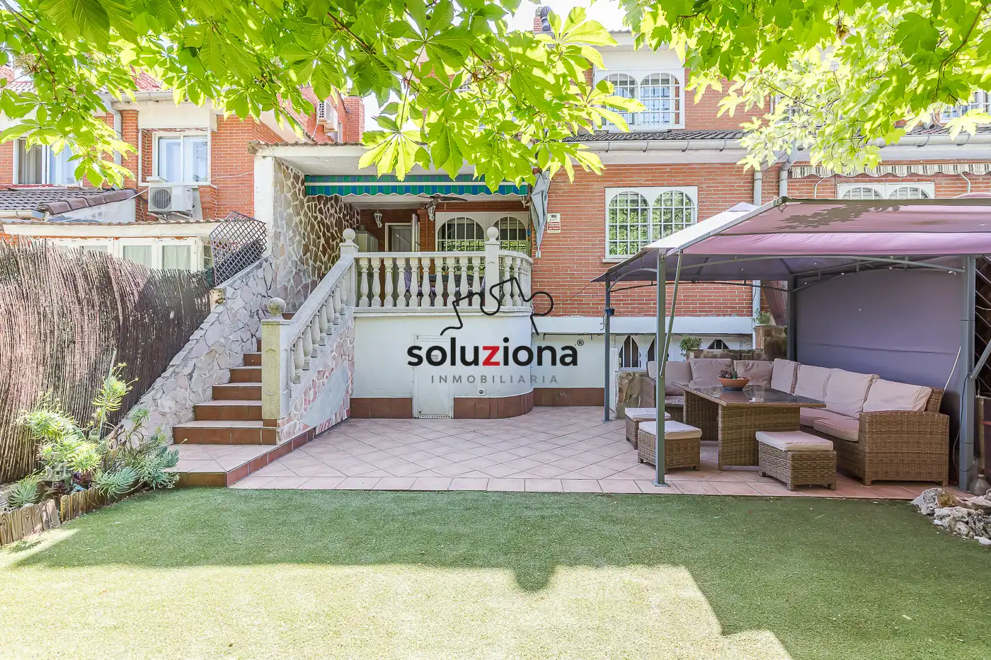 Terraza de Casa adosada en venta en Getafe con Aire acondicionado, Calefacción y Jardín privado