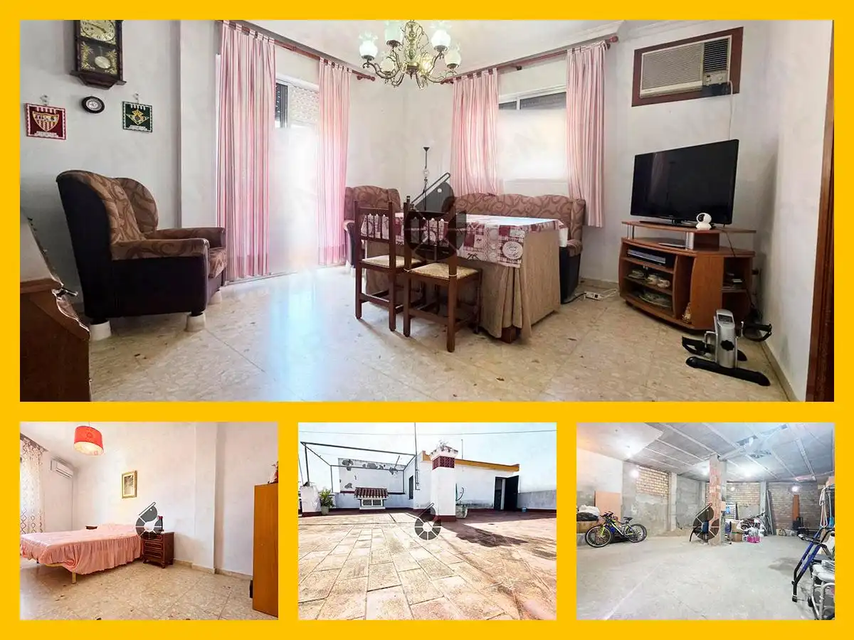 Vista exterior de Casa adosada en venta en Mairena del Aljarafe con Terraza