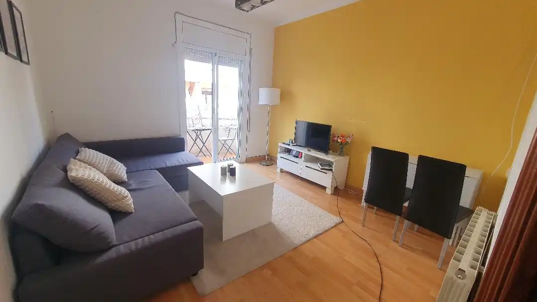 Sala d'estar de Pis en venda en  Barcelona Capital amb Calefacció, Parquet i Terrassa