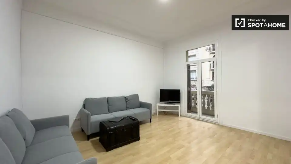 Sala de estar de Piso de alquiler en Barcelona con Aire acondicionado, Calefacción y Amueblado