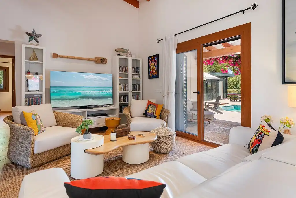 Wohnzimmer von Haus oder Chalet zum Verkauf in Sa Pobla mit Klimaanlage, Heizung und Privatgarten