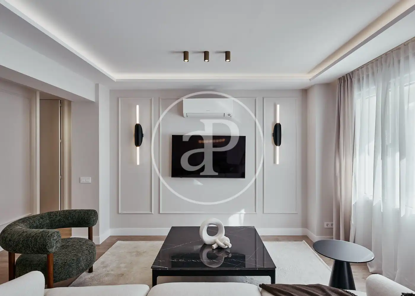 Wohnzimmer von Wohnung zum Verkauf in Madrid mit Klimaanlage, Heizung und Terrasse
