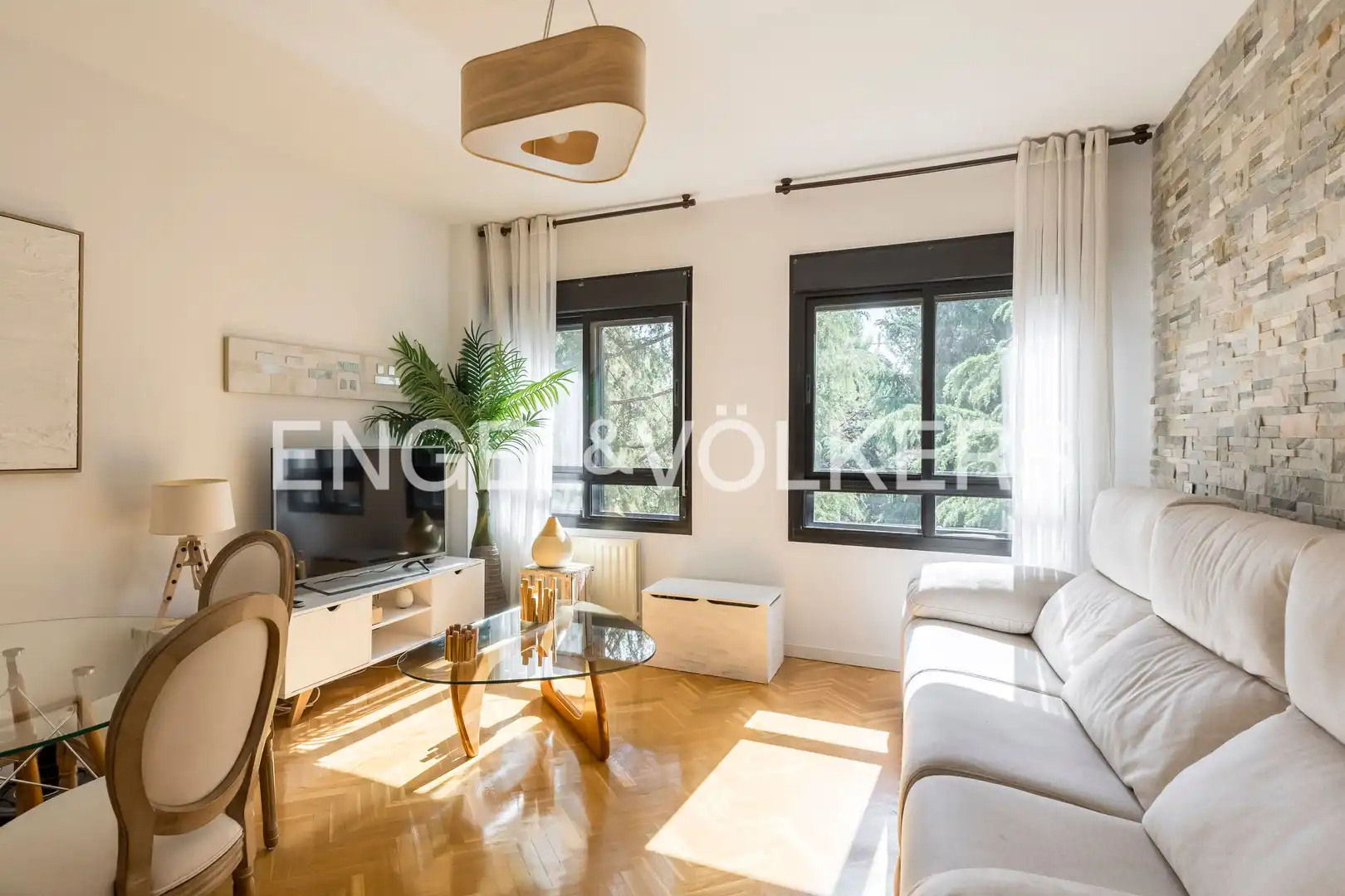 Living room of Flat for rent in Madrid  with Air Conditioner, Heating and Private garden