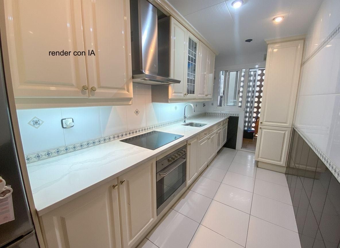 Kitchen of Flat for sale in Badalona  with Air Conditioner, Terrace and Balcony