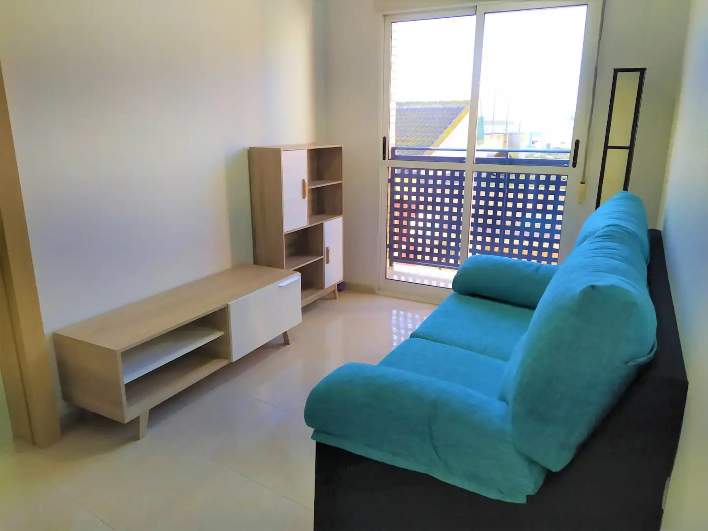 Sala de estar de Piso de alquiler en  Murcia Capital con Aire acondicionado, Amueblado y Balcón