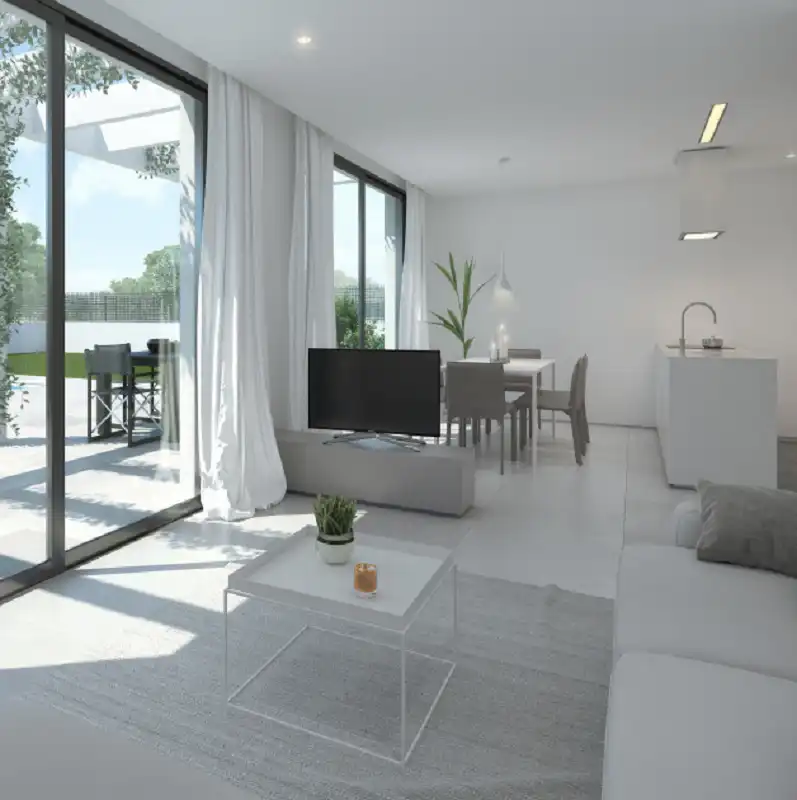 Wohnzimmer von Haus oder Chalet zum Verkauf in Llucmajor mit Klimaanlage, Privatgarten und Terrasse