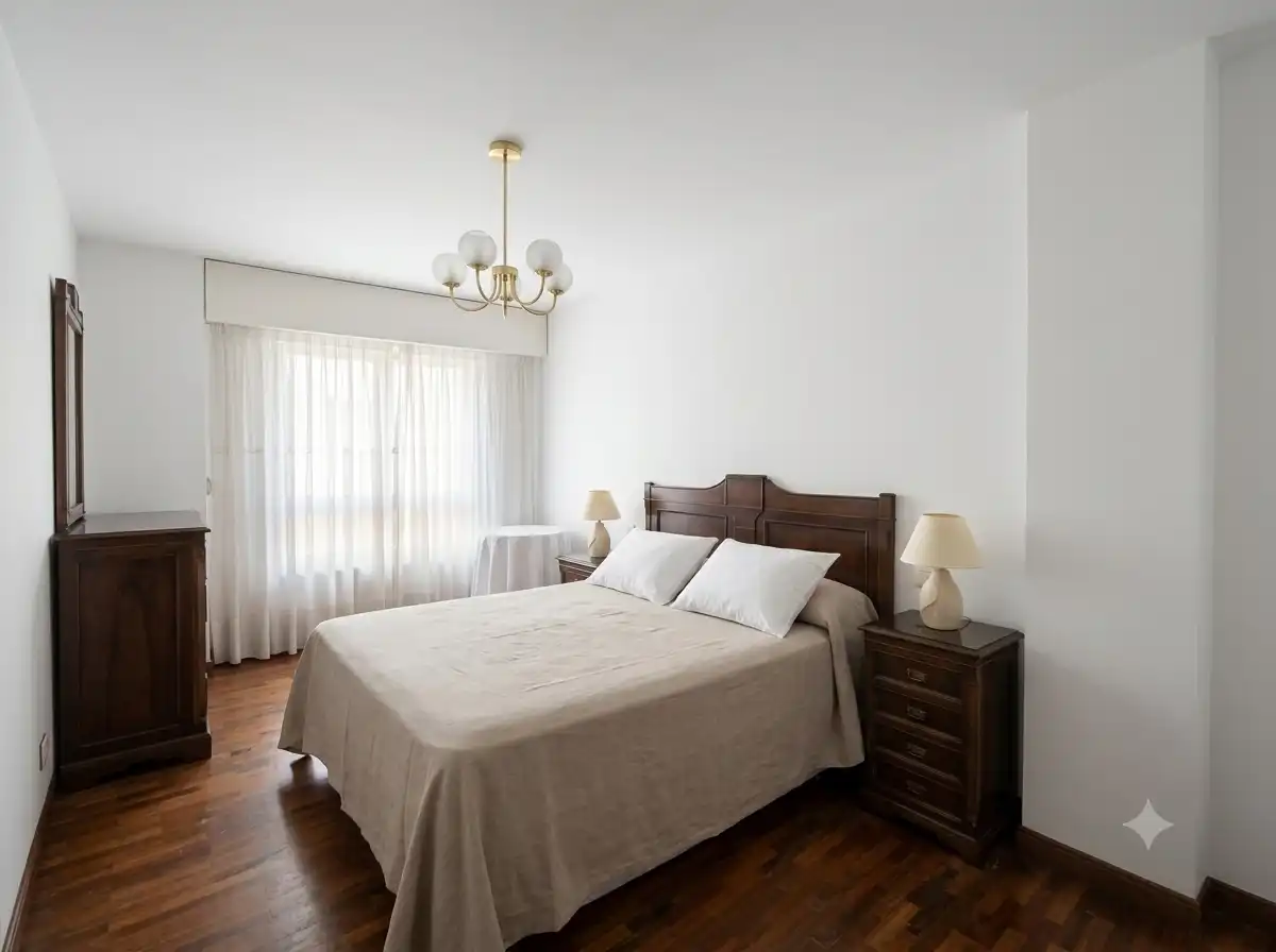 Schlafzimmer von Wohnung zum Verkauf in Oleiros mit Heizung, Parkett und Abstellraum