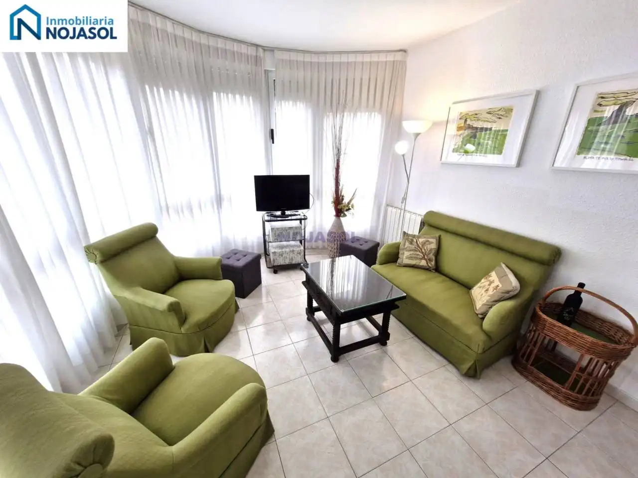 Living room of Flat for sale in Noja  with Heating, Terrace and Furnished