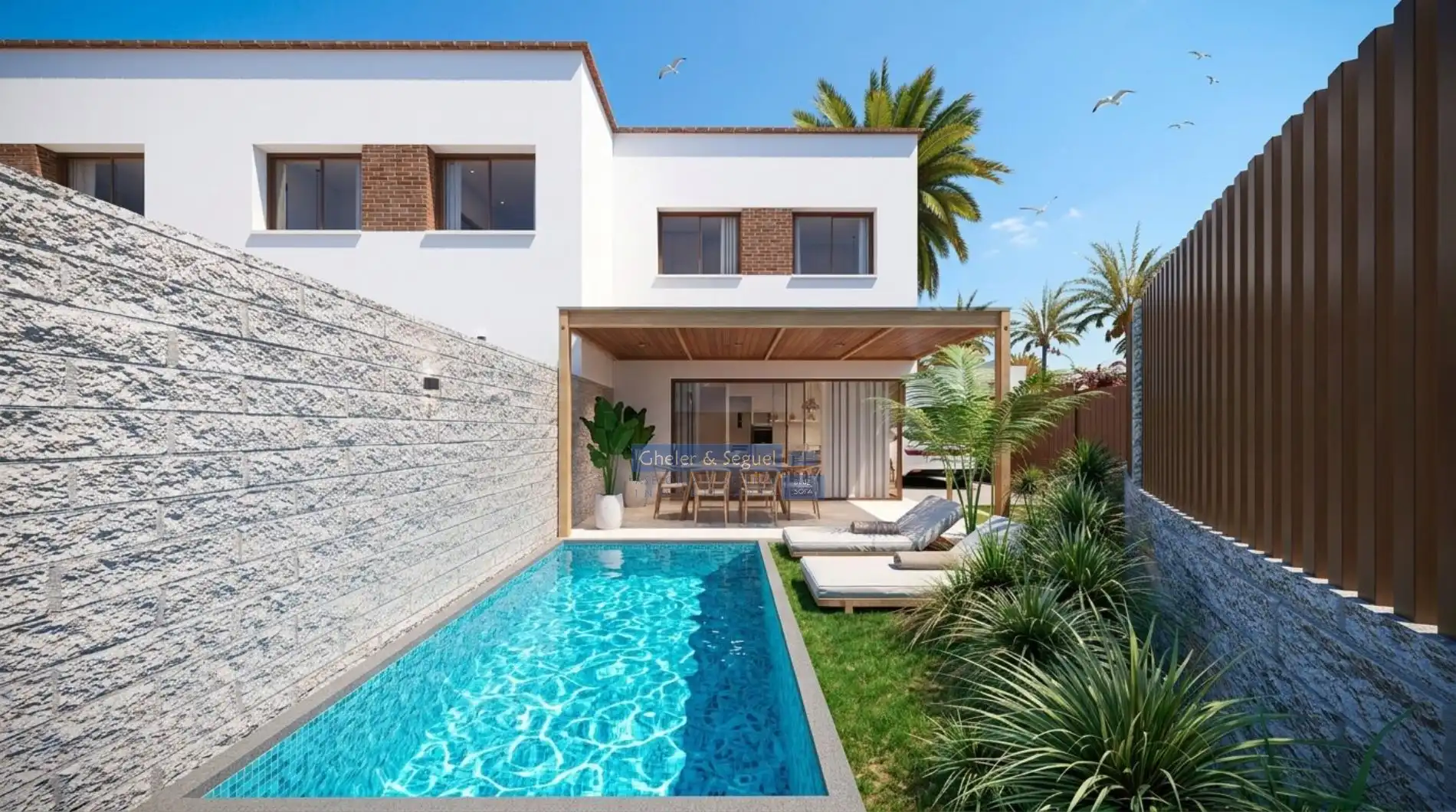Schwimmbecken von Einfamilien-Reihenhaus zum Verkauf in Almenara mit Terrasse