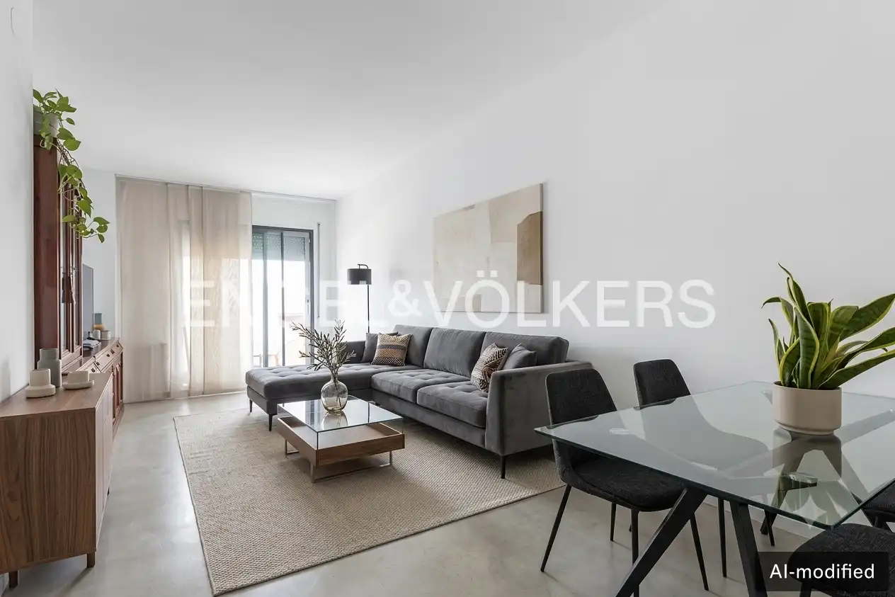 Sala d'estar de Àtic en venda en L'Hospitalet de Llobregat amb Calefacció, Terrassa i Moblat