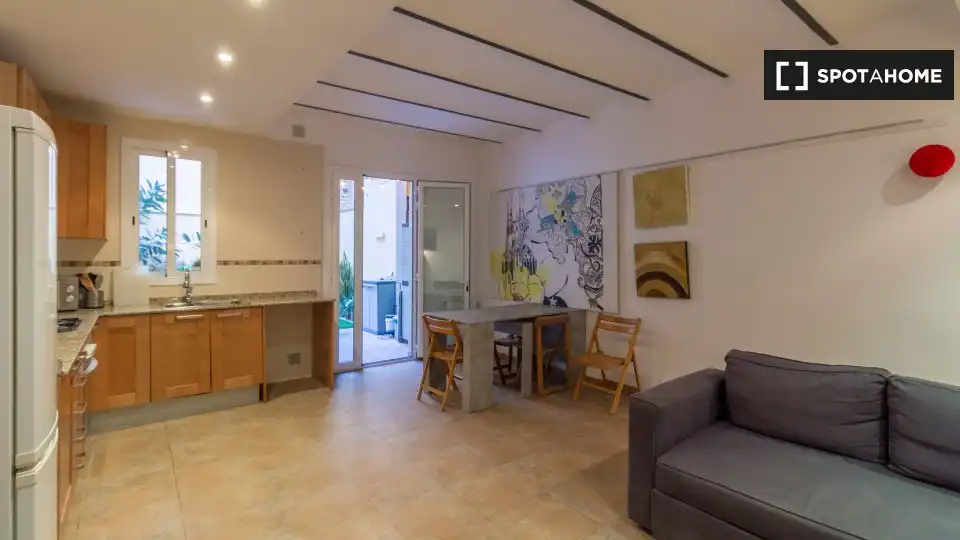Sala d'estar de Estudi per a compartir en Sants - Montjuïc