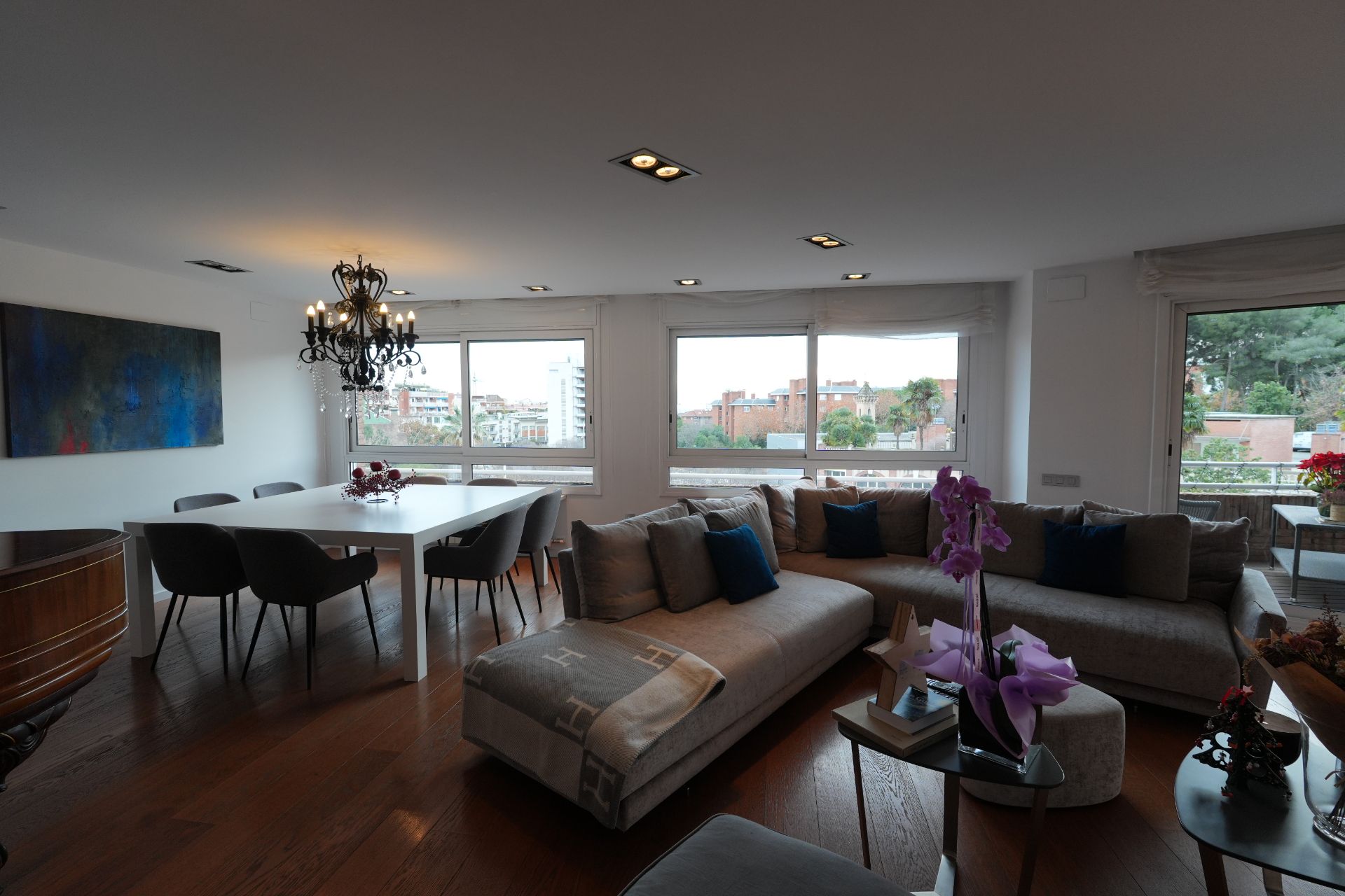 Living room of Attic for sale in  Barcelona Capital  with Air Conditioner, Heating and Private garden