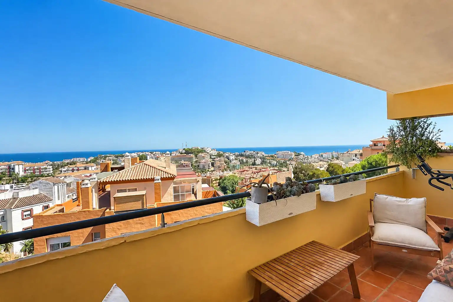 Terraza de Apartamento en venta en Mijas con Aire acondicionado, Parquet y Terraza