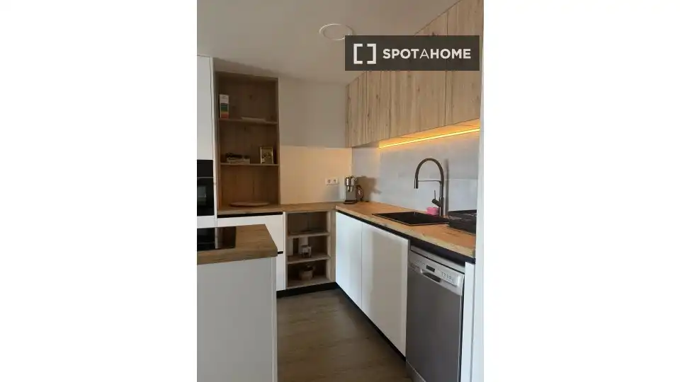 Cuina de Apartament per a compartir en Calpe / Calp amb Aire condicionat, Terrassa i Moblat