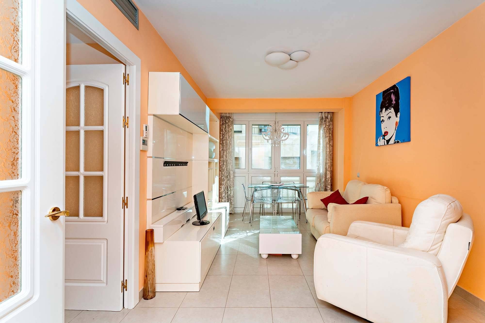 Living room of Flat for sale in  Almería Capital  with Air Conditioner and Furnished