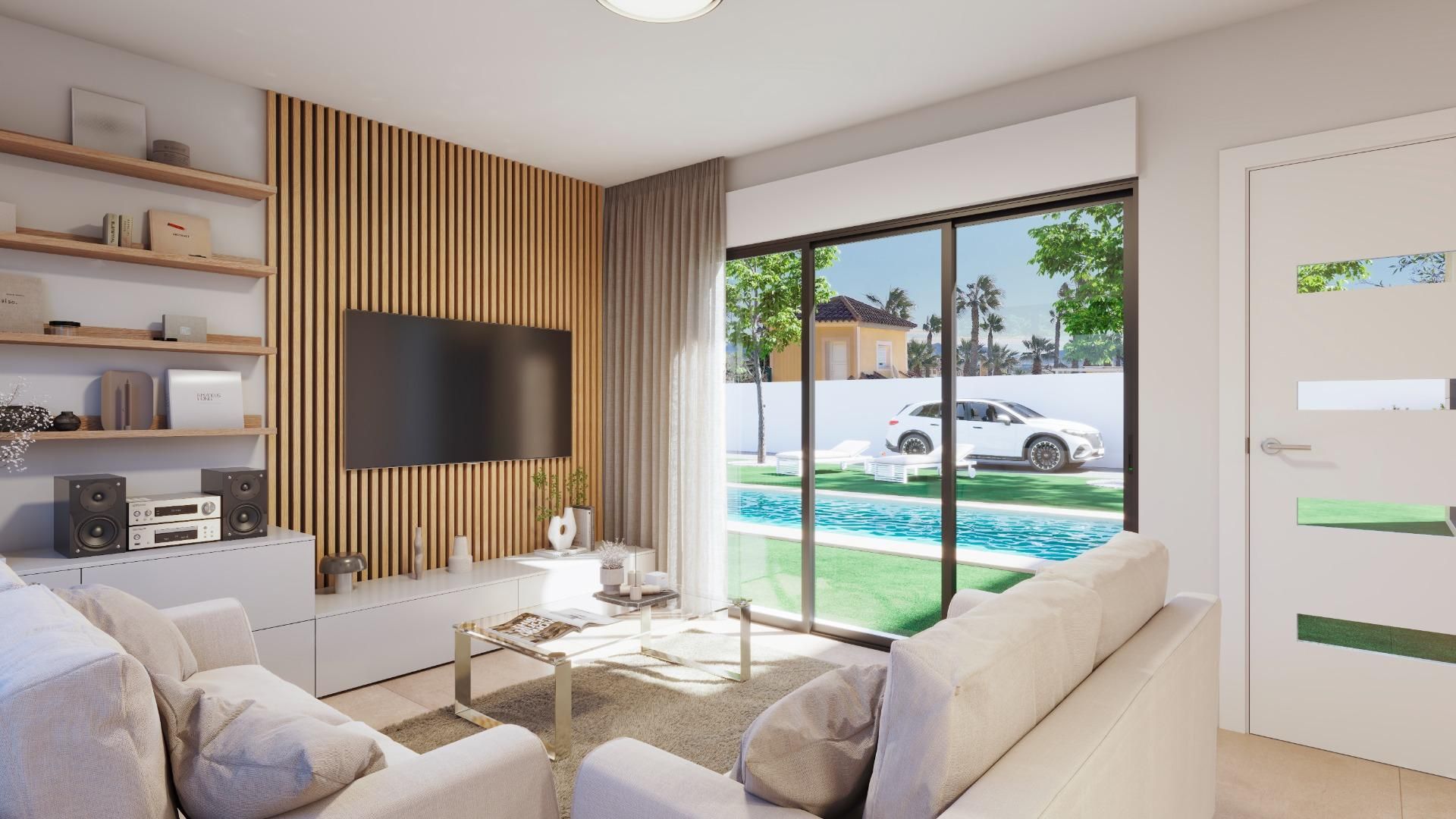 Sala d'estar de Casa o xalet en venda en Mazarrón amb Calefacció, Jardí privat i Terrassa