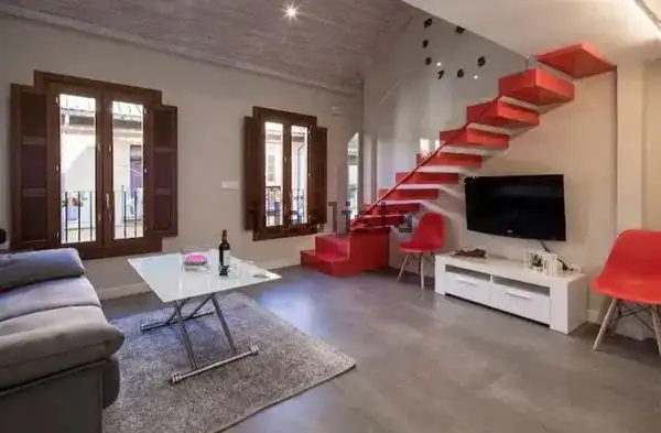 Sala d'estar de Dúplex de lloguer en  Granada Capital amb Aire condicionat, Moblat i Rentadora